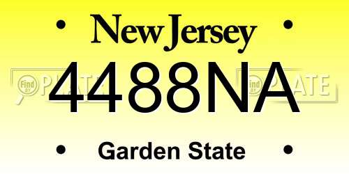 4488NA New Jersey License Plate