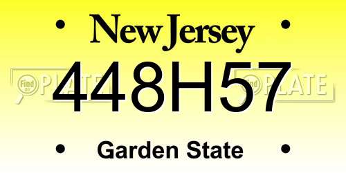 448H57 New Jersey License Plate