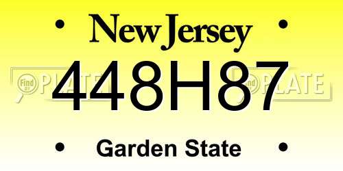 448H87 New Jersey License Plate