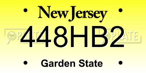 448HB2 New Jersey License Plate