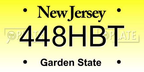 448HBT New Jersey License Plate