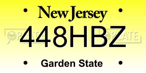 448HBZ New Jersey License Plate