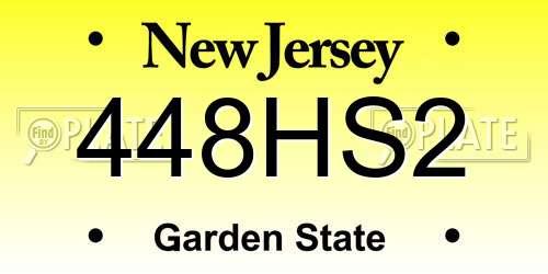448HS2 New Jersey License Plate