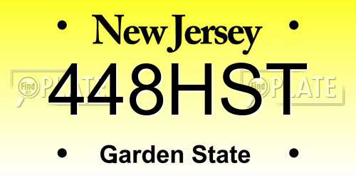 448HST New Jersey License Plate