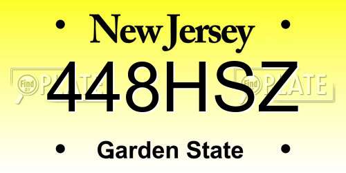 448HSZ New Jersey License Plate