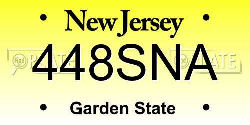 448SNA New Jersey License Plate