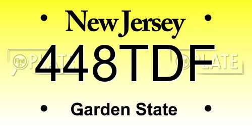 448TDF New Jersey License Plate