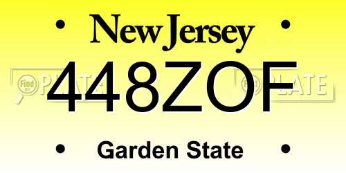448ZOF New Jersey License Plate