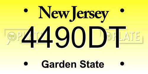 4490DT New Jersey License Plate