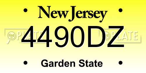 4490DZ New Jersey License Plate
