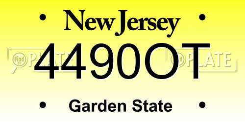 4490OT New Jersey License Plate