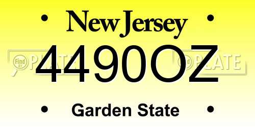4490OZ New Jersey License Plate