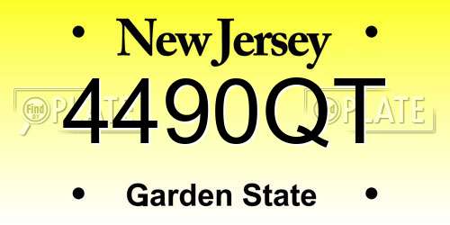 4490QT New Jersey License Plate