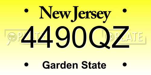 4490QZ New Jersey License Plate