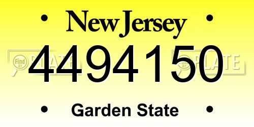 4494150 New Jersey License Plate