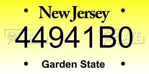44941B0 New Jersey License Plate