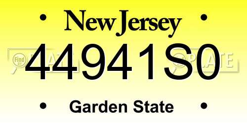 44941S0 New Jersey License Plate