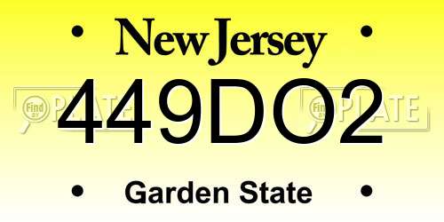 449DO2 New Jersey License Plate
