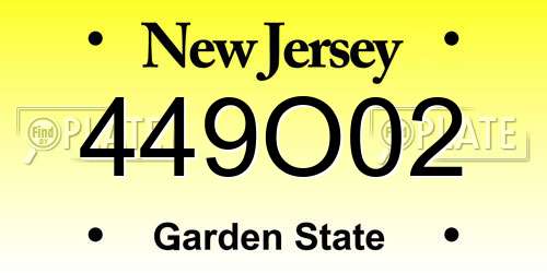449O02 New Jersey License Plate