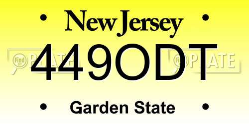 449ODT New Jersey License Plate
