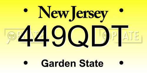 449QDT New Jersey License Plate