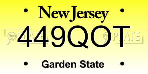 449QOT New Jersey License Plate