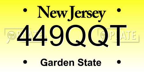449QQT New Jersey License Plate