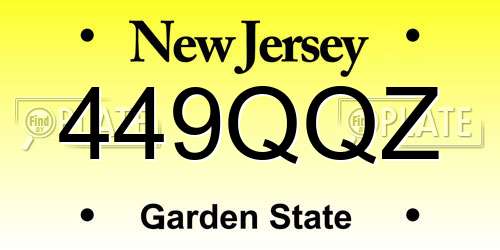 449QQZ New Jersey License Plate
