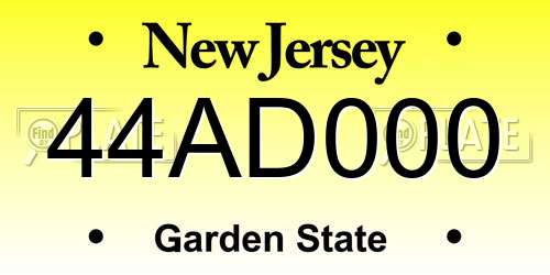 44AD000 New Jersey License Plate