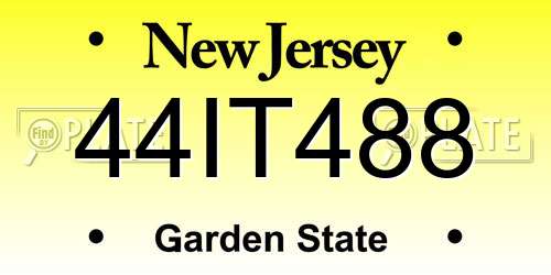 44IT488 New Jersey License Plate