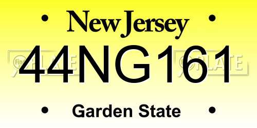 44NG161 New Jersey License Plate