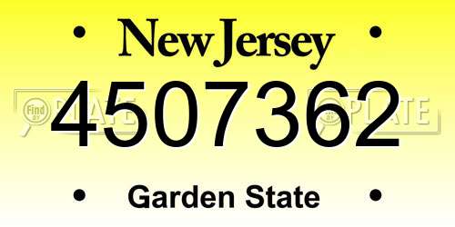 4507362 New Jersey License Plate