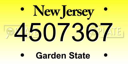 4507367 New Jersey License Plate