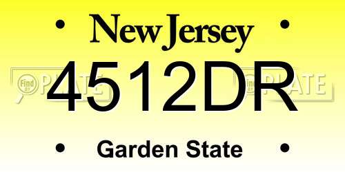4512DR New Jersey License Plate