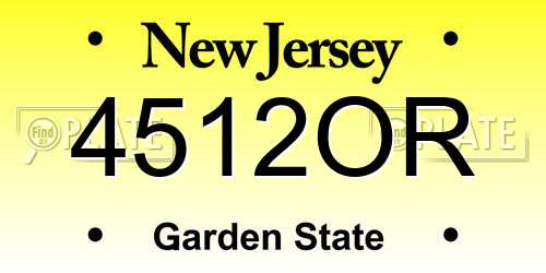 4512OR New Jersey License Plate