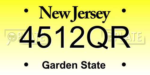 4512QR New Jersey License Plate