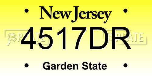 4517DR New Jersey License Plate