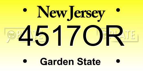 4517OR New Jersey License Plate
