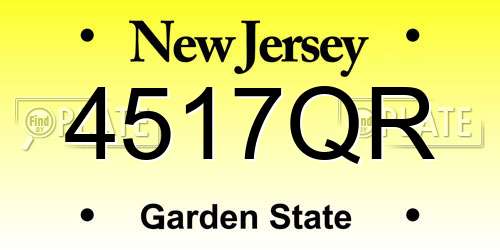 4517QR New Jersey License Plate