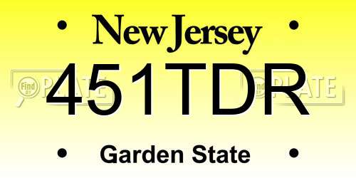 451TDR New Jersey License Plate