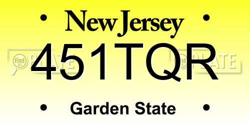 451TQR New Jersey License Plate