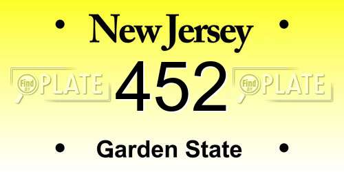 452 New Jersey License Plate