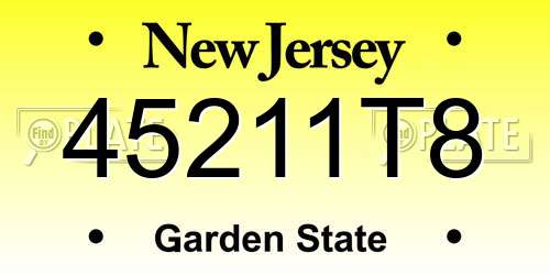 45211T8 New Jersey License Plate