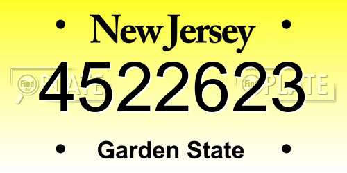 4522623 New Jersey License Plate