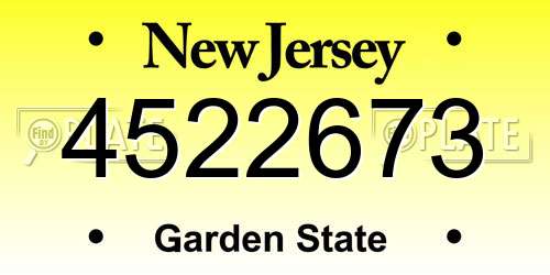 4522673 New Jersey License Plate