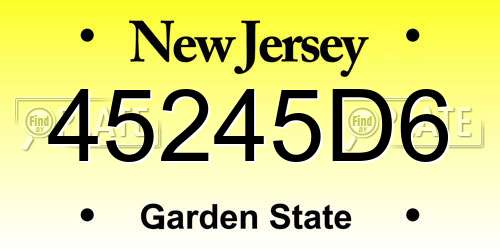 45245D6 New Jersey License Plate