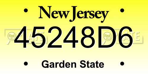 45248D6 New Jersey License Plate