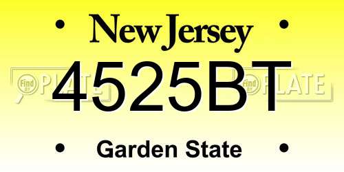 4525BT New Jersey License Plate