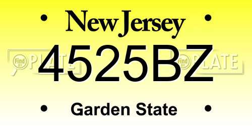 4525BZ New Jersey License Plate