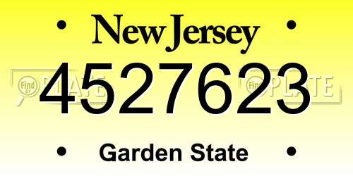 4527623 New Jersey License Plate